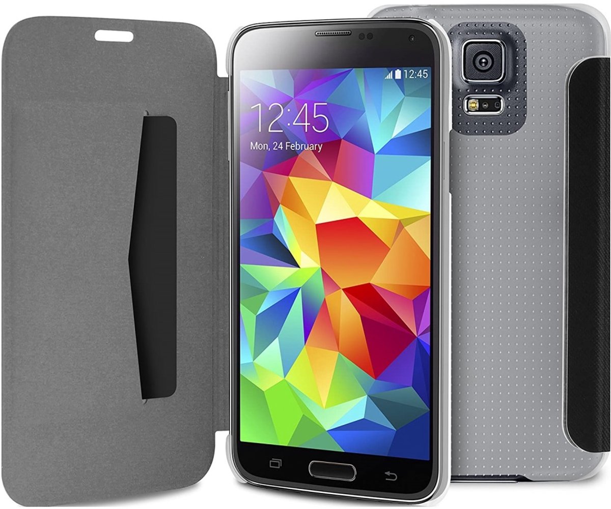 PURO Samsung Galaxy S5 Folio Wallet Case - Transparant Zwart