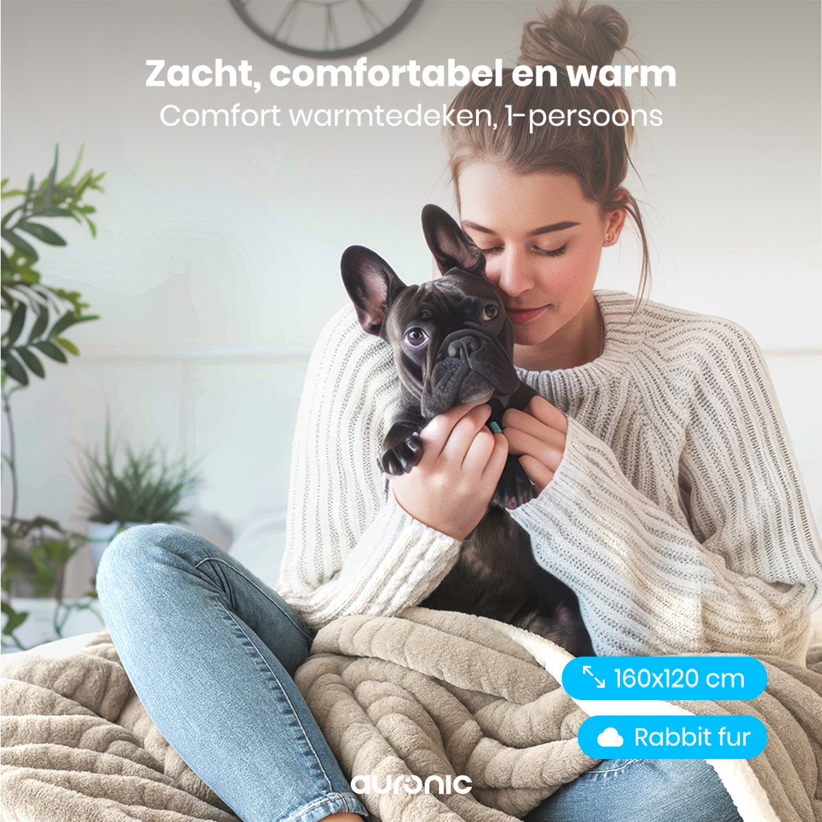 Afbeelding 2 van Auronic Elektrische Deken - 160 x 120cm - 1 Persoons