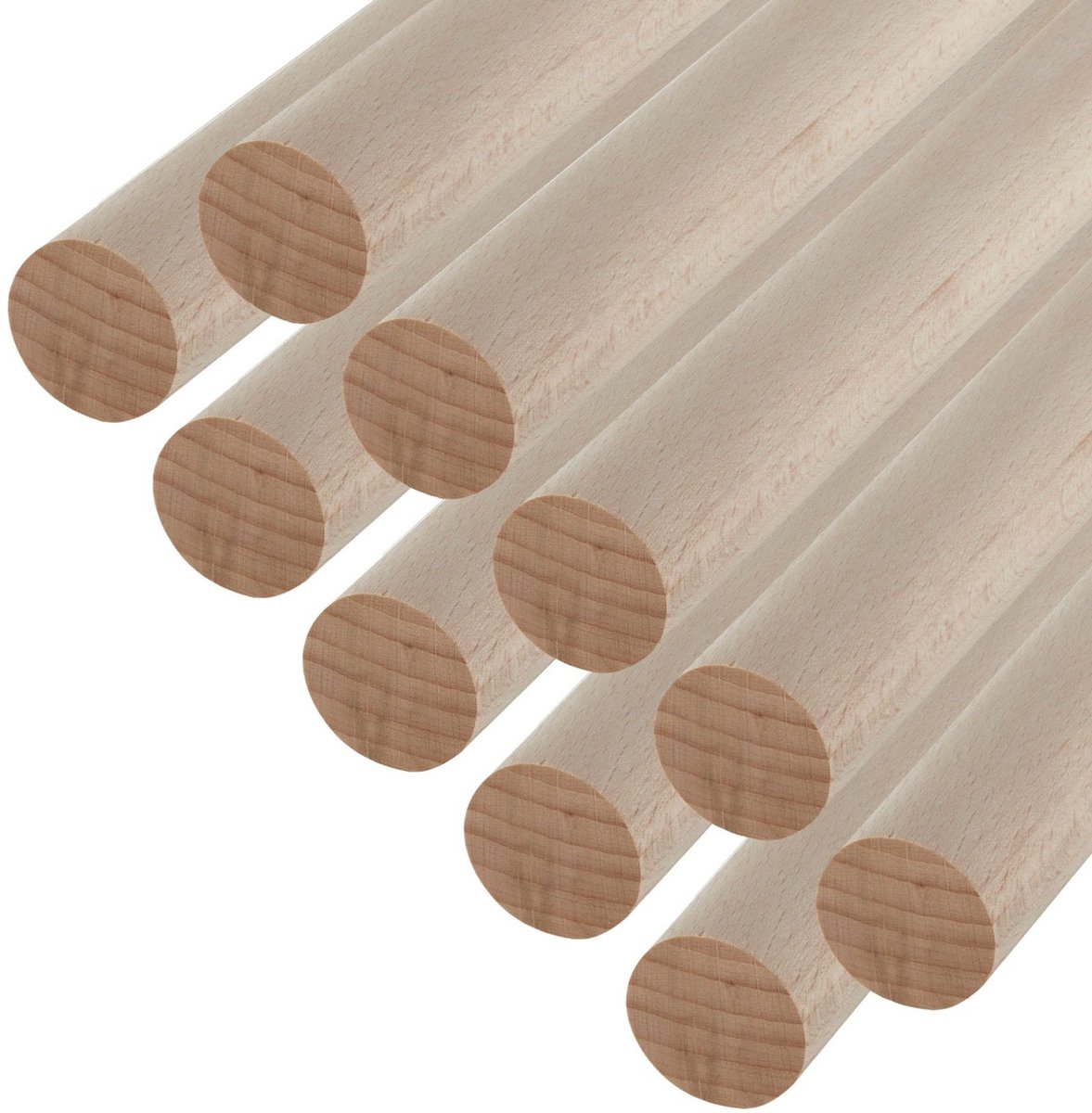 10 stuks SOTECH beuken ronde stokken glad Ø30 x 1180 mm ronde houten stokken voor knutselwerk of als kapstok