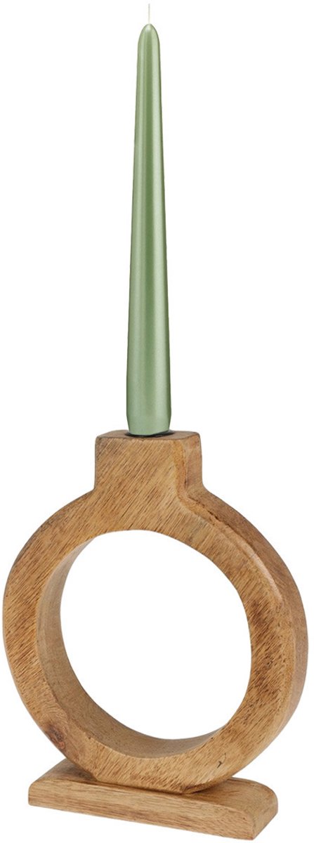 H&S Decoration Home & Styling Kaarshouder - mangohout - 16 x 21 cm - kandelaar - bruin