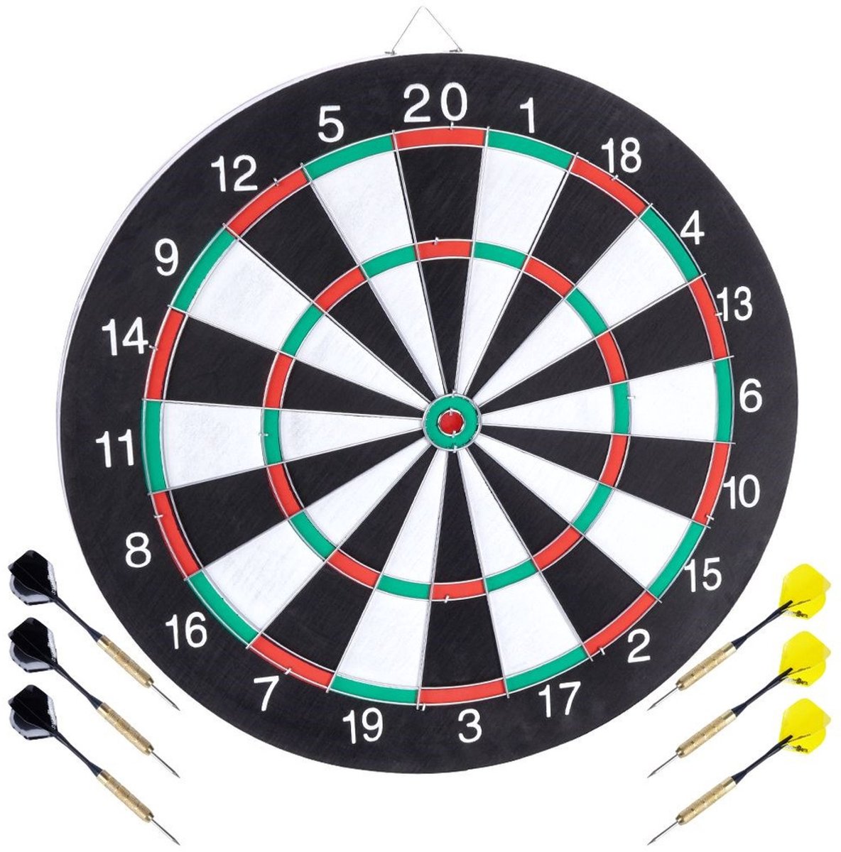 Dartbord Houten Dubbelzijdige 42 cm - Set - Dartpijlen - Flights