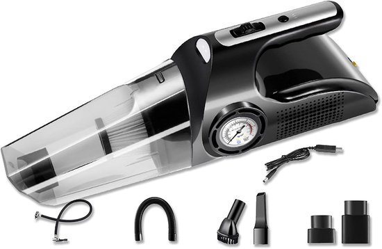 LuxeBass 4-in-1 Autostofzuiger 8000PA Zwart met Compressor - 4-in-1 - €49,95