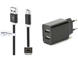 OneOne 2.1A lader met 2 poorten + 1,8m sterke Mini USB snoer. Oplader adapter past op Nikon Digital SLR D2H, D2Hs, D2X, D2Xs, D3, D3s, D3X, D4, D4s, D40, D40X, D50, D60, D70, D70s, D80, D90, D100, D200, D300, D300s, D600, D610