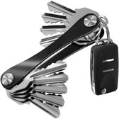 Sleutelhanger en compacte sleutelorganizer met ruimte voor 14 sleutels in zwart