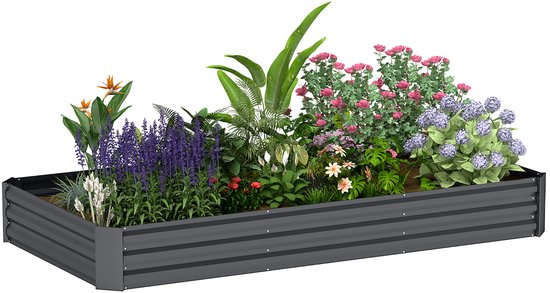 Verhoogd tuinbed Gegalvaniseerd staal 240x40x77 cm Antraciet