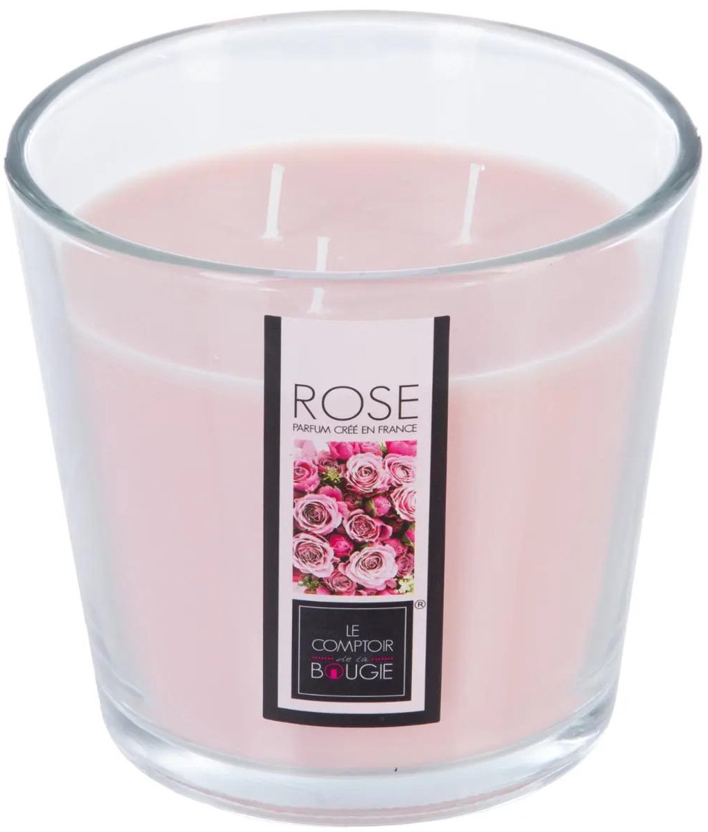 Atmosphera geurkaars - roos geur - 40 branduren - roze - in glas - aroma/geurkaars