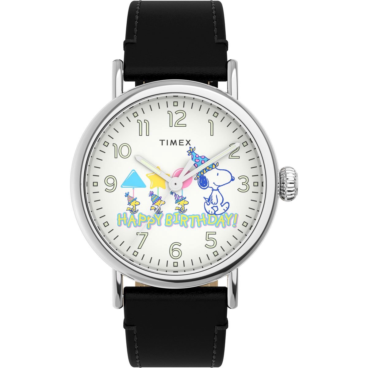 Timex Peanuts Waterbury Standard TW2V61000 Horloge - Leer - Zwart - Ø 40 mm