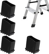 Set van 4 antislip laddervoetjes - Vervangende laddervoetjes met rubberen pad - 2,5 x 3,8 x 5,5 cm - Rubberen laddervoetjes - Ladderstabilisator - Antislip vervangende voetjes voor thuis- en industriële ladders - Zwart