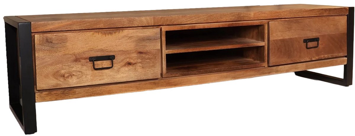 Tv meubel bruin mangohout 180cm Avelyn tv kast duurzaam mango massief hout tv-meubel