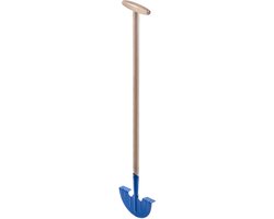KADAX Gazonkantsteker van staal, randsteker met T-greep voor graskleur, effectief mes voor gras, gazonrandsnijder met lange steel van hout (halve maan, blauw) van KADAX — afbeelding 5