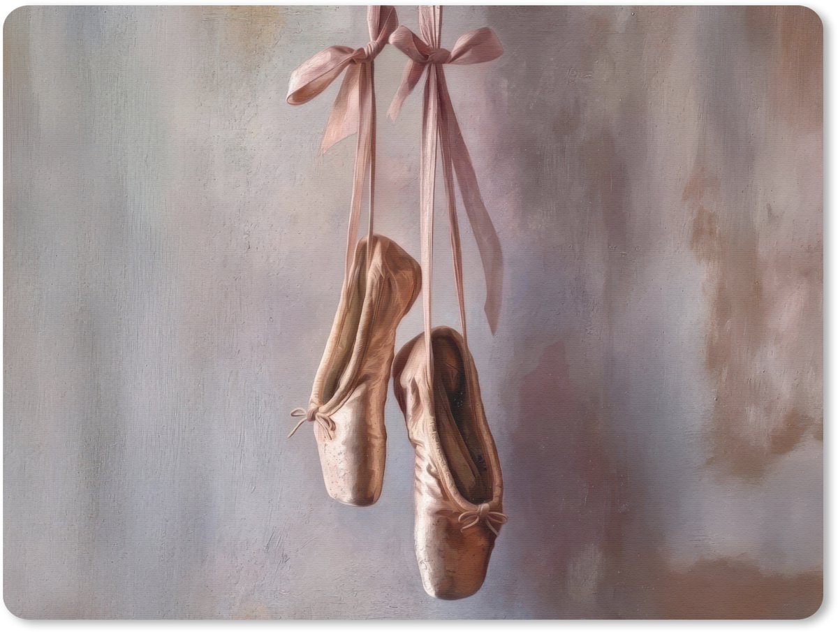 Muismat 23x19 cm - Mousepad Balletschoenen - Satijn - Aardetinten - Muismatten