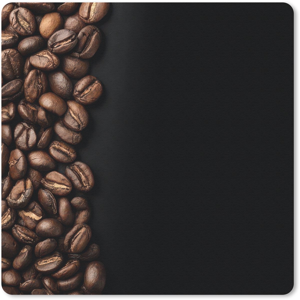 Muismat 30x30 cm - Mousepad Koffiebonen - Zwart - Eenvoudig - Muismatten