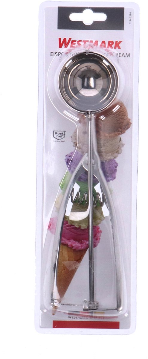 Westmark IJslepel/ijsschep, met tanggreep, lengte: 21,8 cm, roestvrij staal, Profi, zilver, 62942270