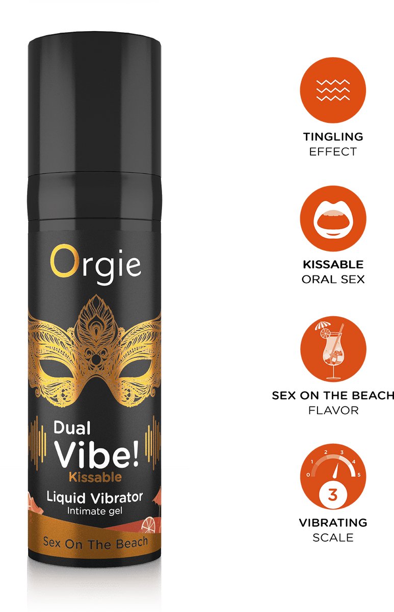 Orgie - Dual Vibe! Kissable Liquid Vibrator - Sex On The Beach - 0.5 fl oz / 15 ml