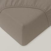 Percal Hoeslaken 180 x 210 x 30 cm - Portobello taupe - 2 Persoons - Beddengoed - Hoogwaardige kwaliteit - Beige