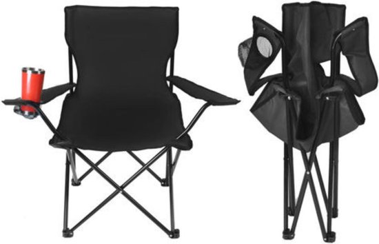 Simplechair - Campingstoel - Inklapbaar Visstoel - Vouwstoel - Comfortabel - Opvouwbaar Stoel - Max. 120 KG - Zwart — afbeelding 5