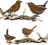 Overig Tuinsteker roest hart met koppel glazen vogels 150cm in 3 kleurvarianten
