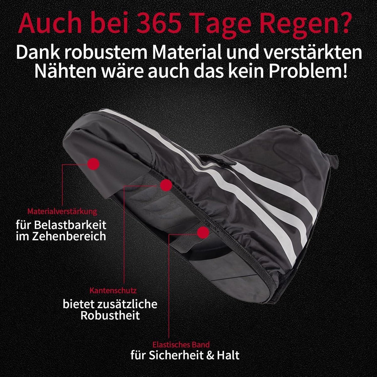 Allecto Plus - Regenbestendige Fietsoverschoenen voor Heren en Dames - Waterdichte Bescherming tegen Regen - Reflecterende Fiets Gaiters - Fietsaccessoires voor Regenachtig Weer