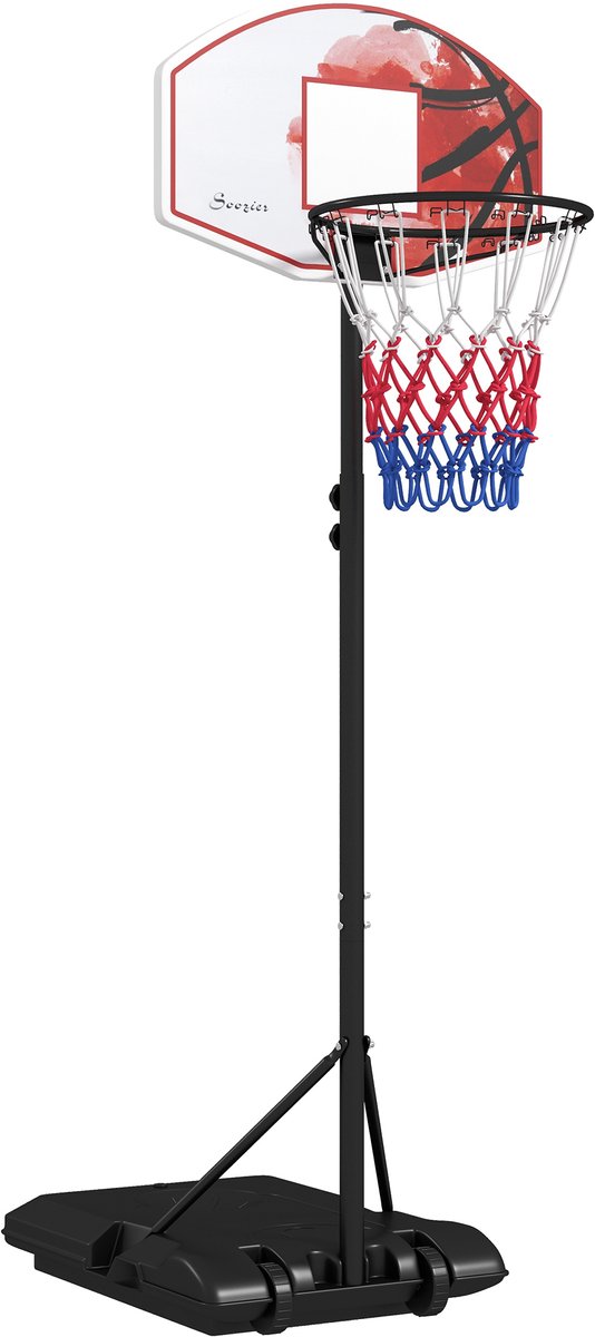 COSTWAY Basketbalkorf Voor Kinderen Met Dartbord, 2 In 1 Basketbalstandaard Dubbelzijdig Achterbord En 6 Darts 96 146 Cm Hoogte Verstelbaar Standaard Vanaf 8 1881398604