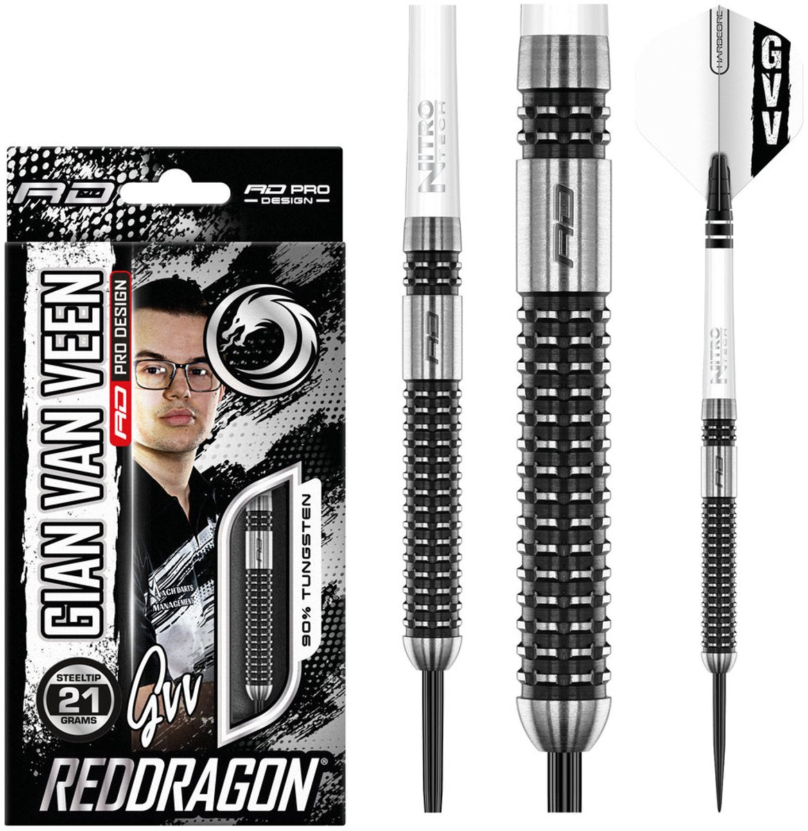 Red Dragon Gian van Veen Axis 90% - Dartpijlen 23 Gram