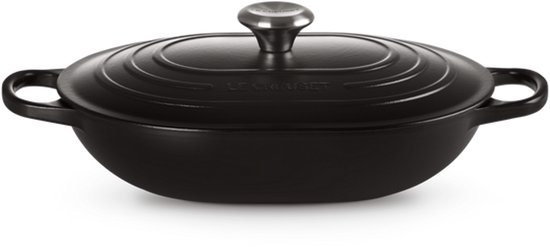 Le Creuset - Signature - Braadpan - Braadslede - Vaatwasserbestendig - Gietijzer - Mat zwart