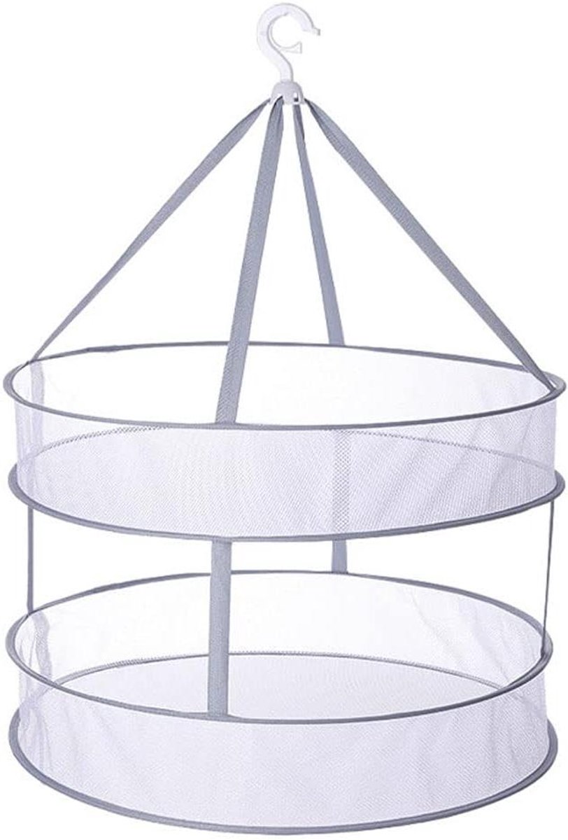 Hangend droogrek met 2 lagen voor kruiden en planten - Opvouwbaar gaasdoek met ophangnet - Ideaal voor kruiden drogen - Praktisch hangend droognet met mesh.