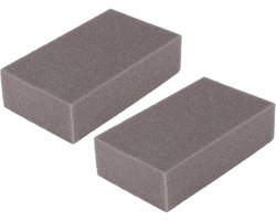 Magic Clean autospons - 2x - grijs - foam - 19,5 x 11,5 x 7 cm - jumbo - was spons