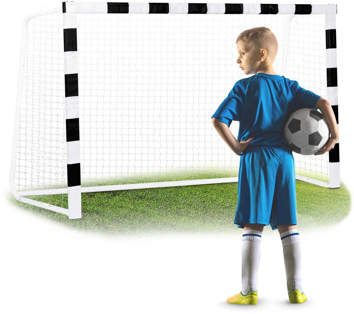 Voetbaldoel 300 x 200 x 90 cm NS-465 zwart-wit