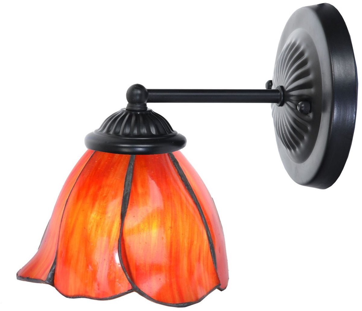 Tiffany wandlamp zwart met Tender Poppy - Art Deco Trade