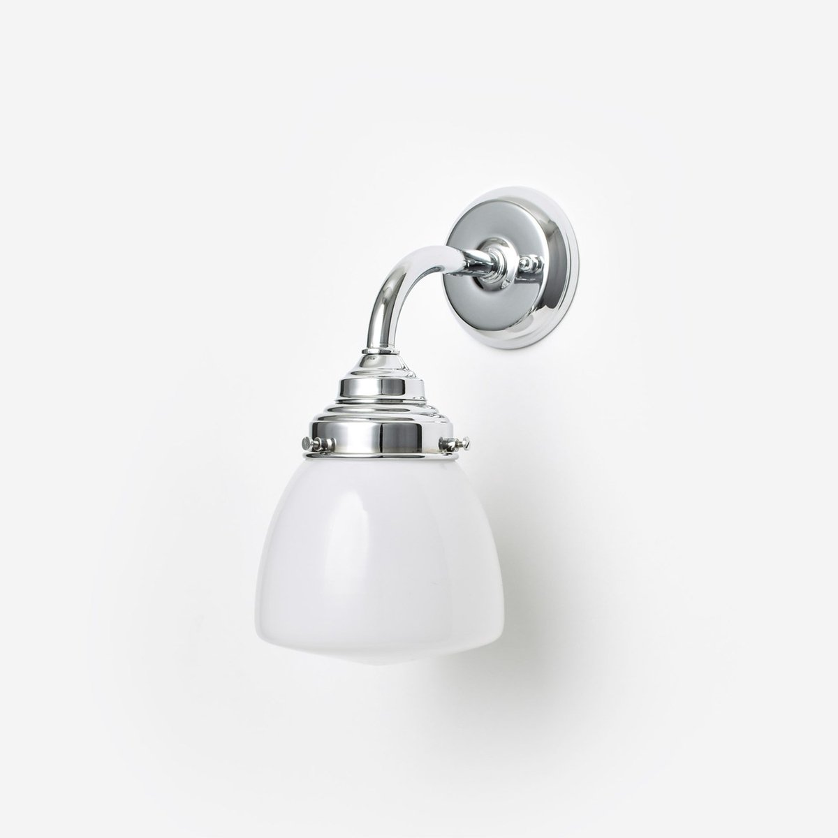 Wandlamp Schoolbol Small Curve Chroom - Art Deco Trade