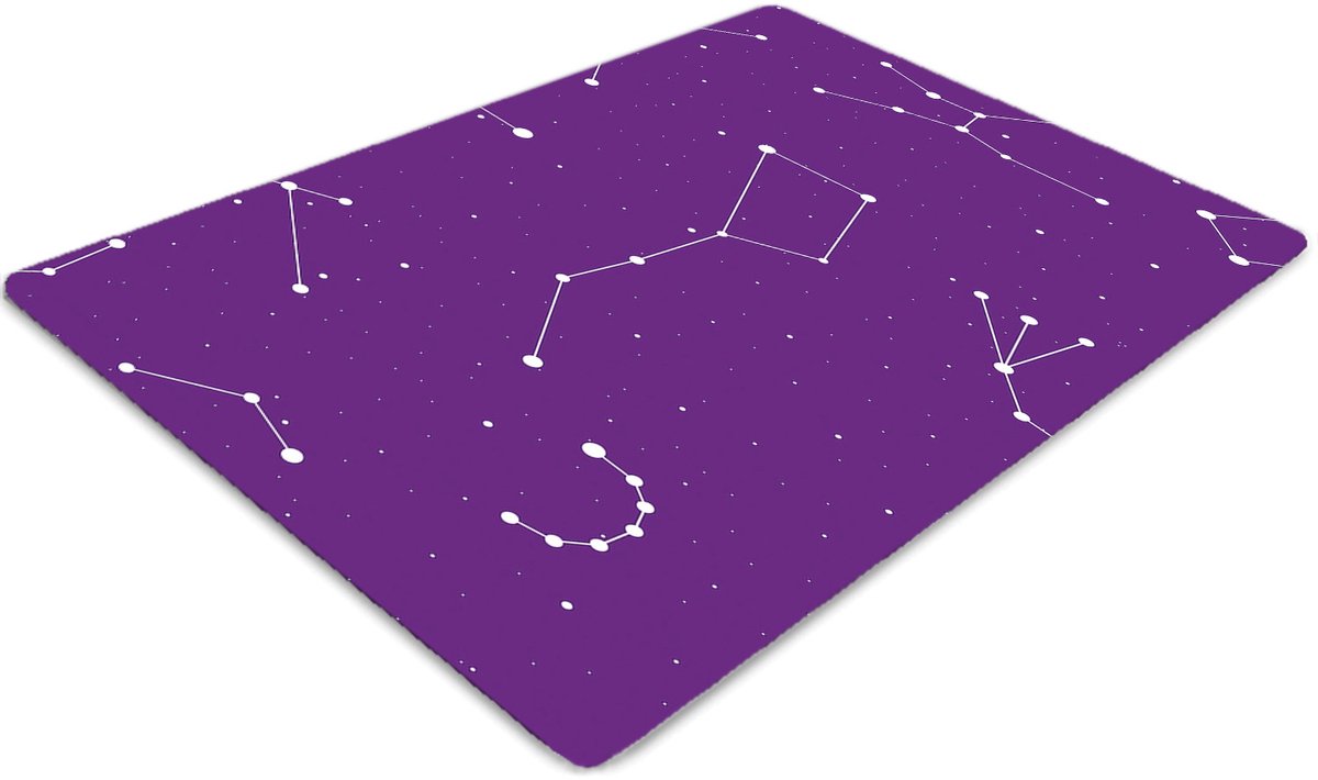 Tulup Vloerbeschermer - Sterrenhemel Vloerbeschermer Harde Vloer - 120 x 90 cm - Paars Computer Stoel Mat - Bureau Stoel Mat - Pvc Vloerbeschermer - Computer Stoel Mat - Kantoordecoraties