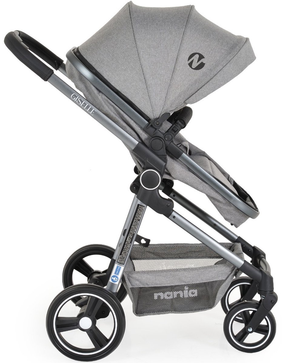 Moni Nania Giselle Grey Combi 3-in-1 Kinderwagen met i-Size - afbeelding 3