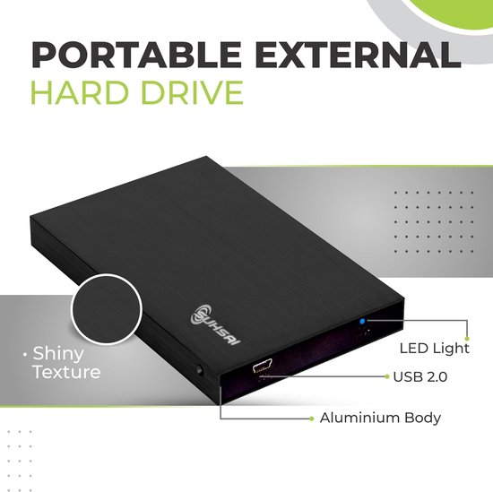 RFWR® Draagbare Externe Harde Schijf 1 TB - USB 2.0, Snelle Gegevensoverdracht, Compatibel met Laptop, PC, Mac van RFWR — afbeelding 4