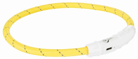 Trixie - Halsband Hond - Flash Lichthalsband - USB - TPU/Nylon - Oranje - 65X0.7 cm