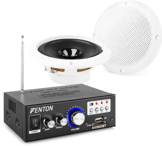 Weerbestendige 6.5 speakerset + versterker en kabel voor muziek op terras of veranda van SkyTec — afbeelding 2