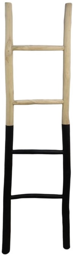 Decoratieve ladder - 45x4x150 - Naturel/zwart - Teak