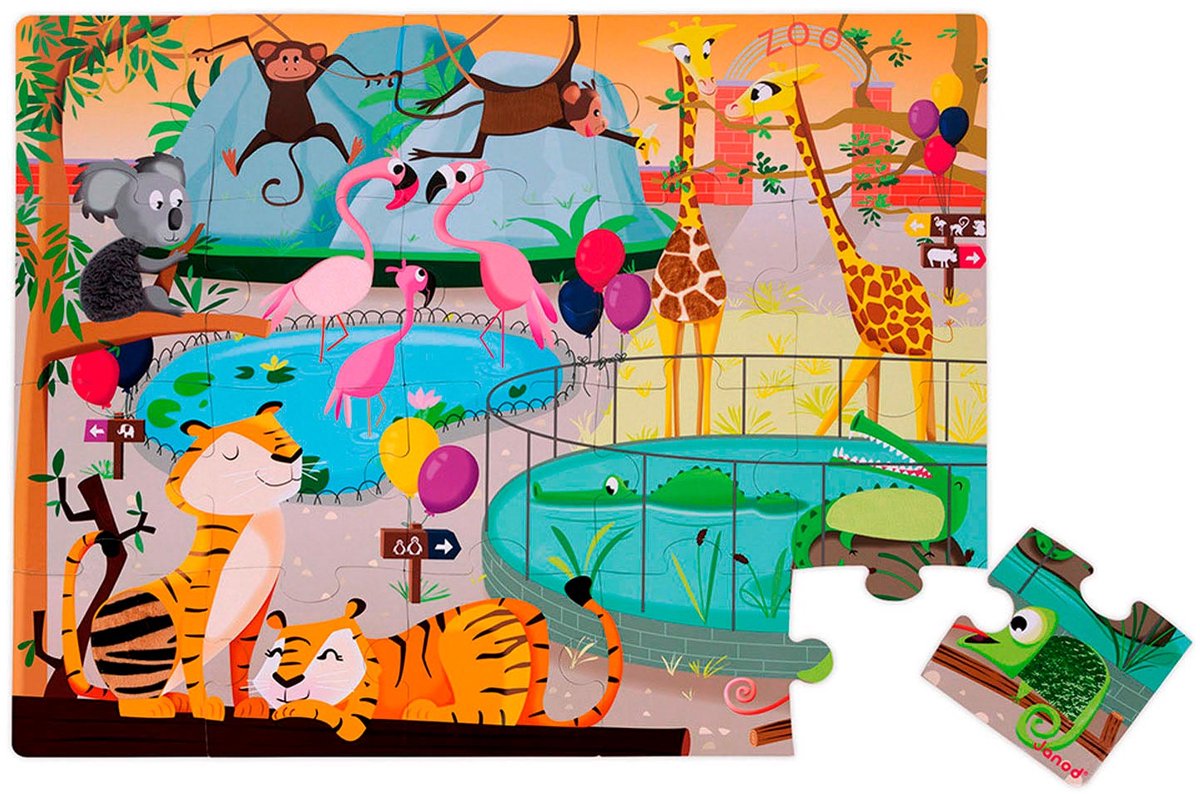 Janod Voelpuzzel - Een dag in de dierentuin
