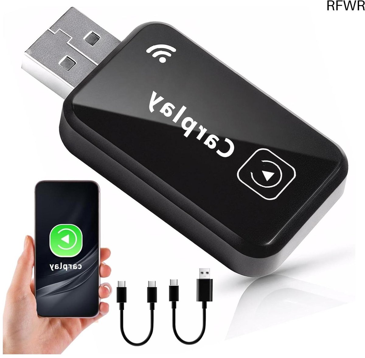 RFWR® Draadloze CarPlay Adapter voor 2016+ Auto's - Omzetting van Bedraad naar Draadloos