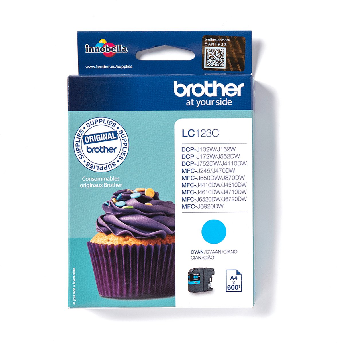 Brother LC123C - Inktcartridge - Cyaan
