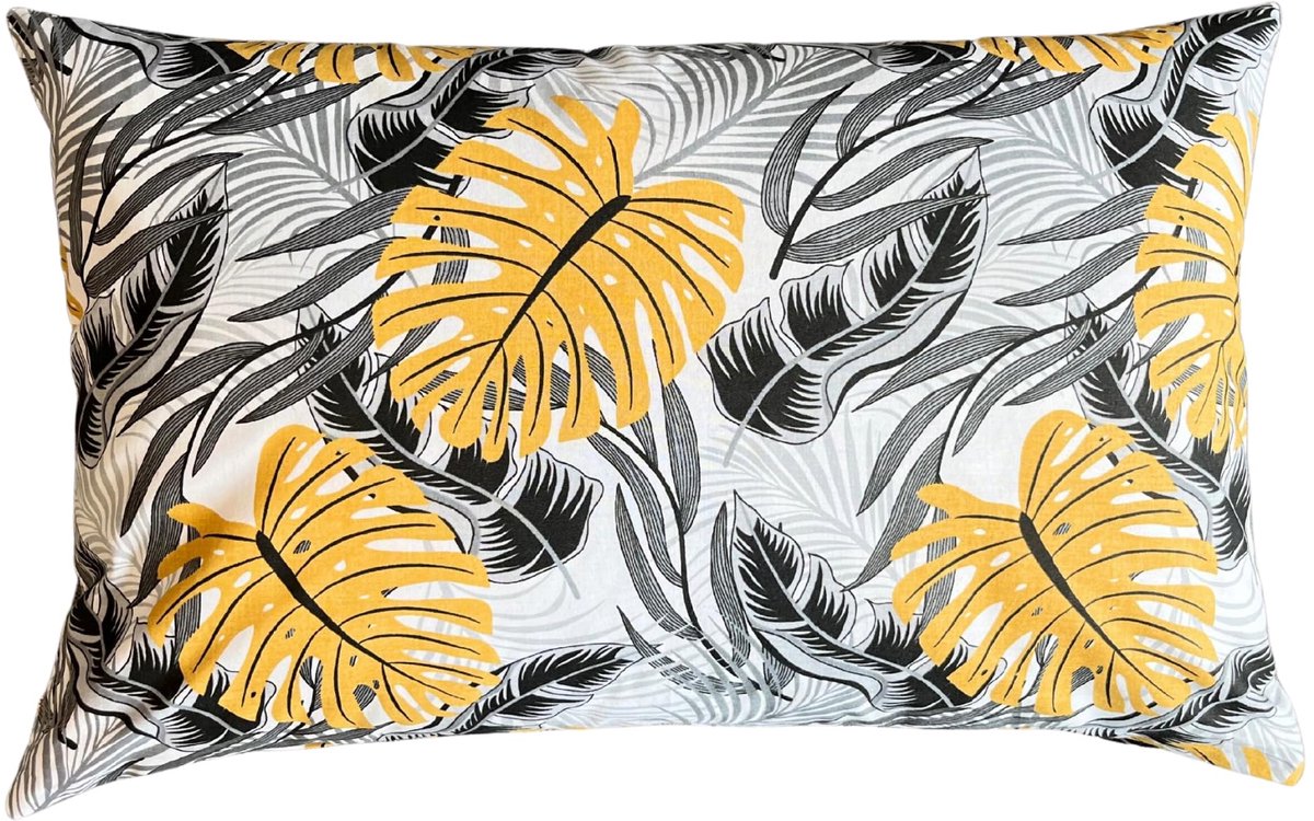 Ibenzoa Katoenen Kussensloop 50 x 70 cm met Ritssluiting voor Optimaal Slaapcomfort geel