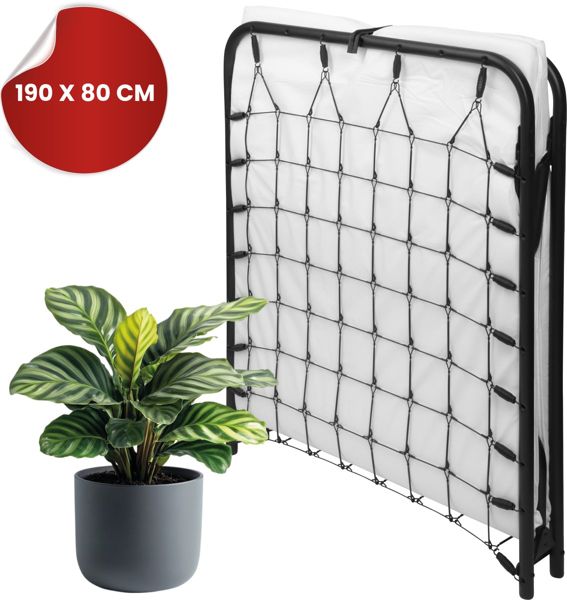 Troonz® Logeerbed Siena Deluxe 80x190 cm - Campingbedje met Matras - Spiraalbodem