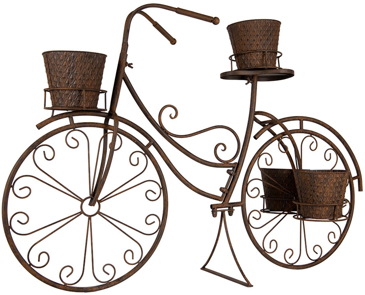 Clayre & Eef Planthouder Fiets 107x35x70 cm Bruin Metaal