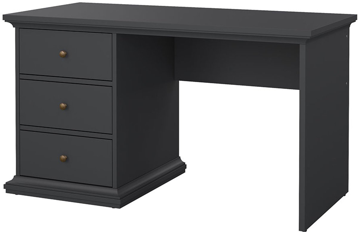 Venedig bureau 3 lades mat grijs.