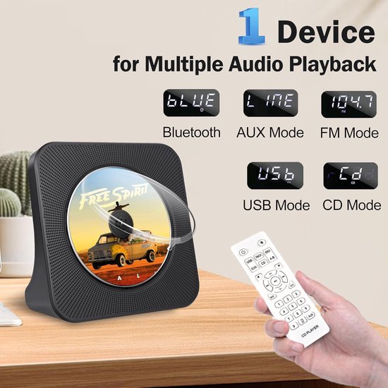 Draagbare CD Speler met Radio - Bluetooth - AUX — afbeelding 2