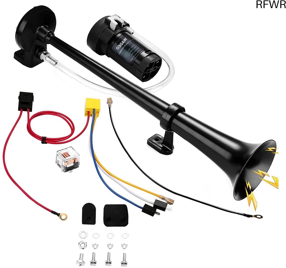 RFWR® Luid 12V treinhoornset met compressor voor voertuigen en boten