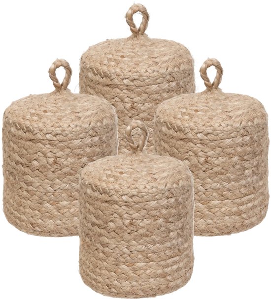 Butée de porte Atmosphera - 4x - 1 kg - beige - tissu - poids jute - 15 cm - butée de porte