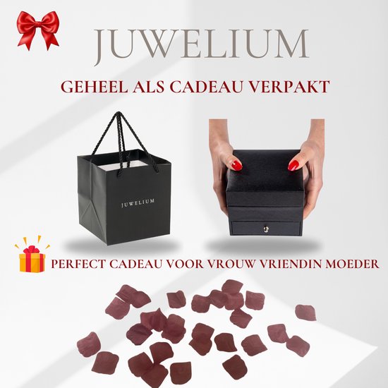 Coffret cadeau Bracelet Juwelium + Flowerbox et Ourson Rose | Bracelet de mariée de Luxe avec zircone | Cadeau Perfect pour femme, petite amie, mère, fille