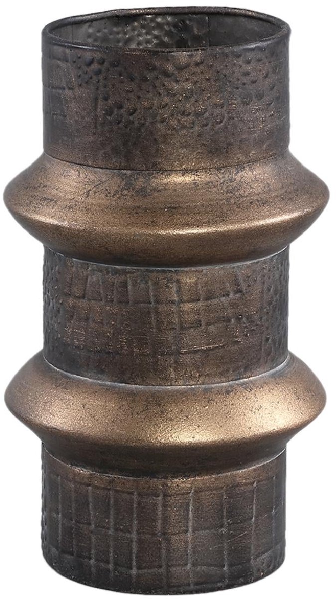 PTMD Danzic Bloempot - 14 x 14 x 23 cm - Ijzer - Goud