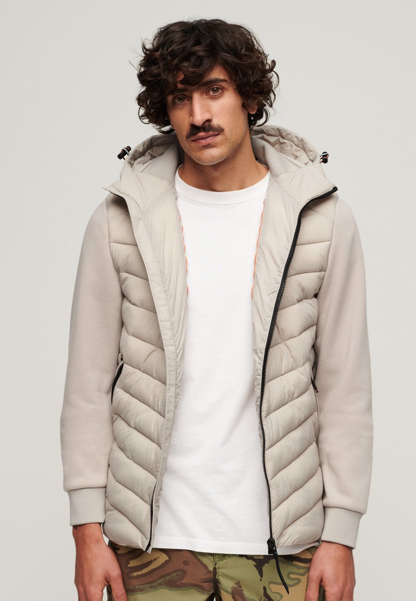 Superdry Gewatteerde hybride Storm jas met capuchon Heren Hoodies Grijs