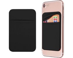 Go Go Gadget - Pasjeshouder voor op telefoonhoesje - Creditcardhouder - Zelfklevend - Siliconen - Zwart